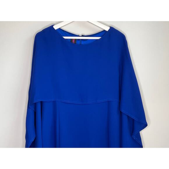 Tom and Linda Platt Chiffon Overlay Maxi Dress Royal Blue Women's Size M - Picture 3 of 8